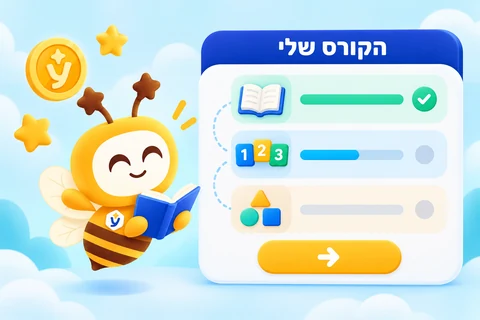 איור: מסלול התקדמות בקורס עם הדבורה